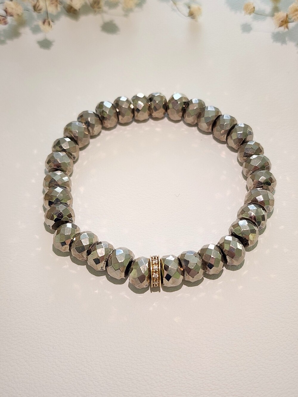 SE Sydney Evan 14kt Diamond Pyrite Bracelet